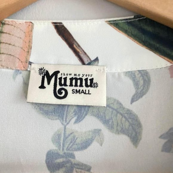 Show Me Your MuMu Tropical Floral Blouse with Tie Front - Picture 2 of 5